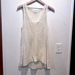 White loosely knit sweater vest/cover up